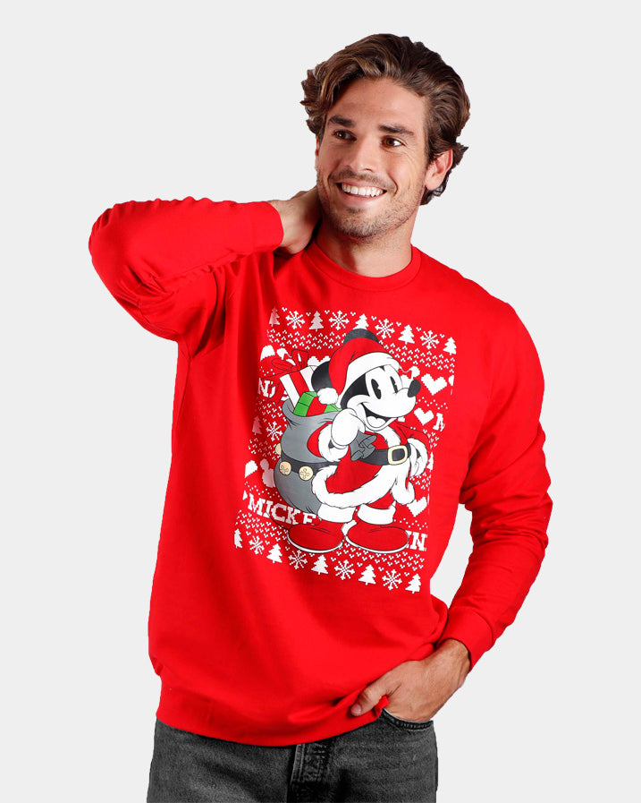 Mens Christmas Sweatshirt Mickey