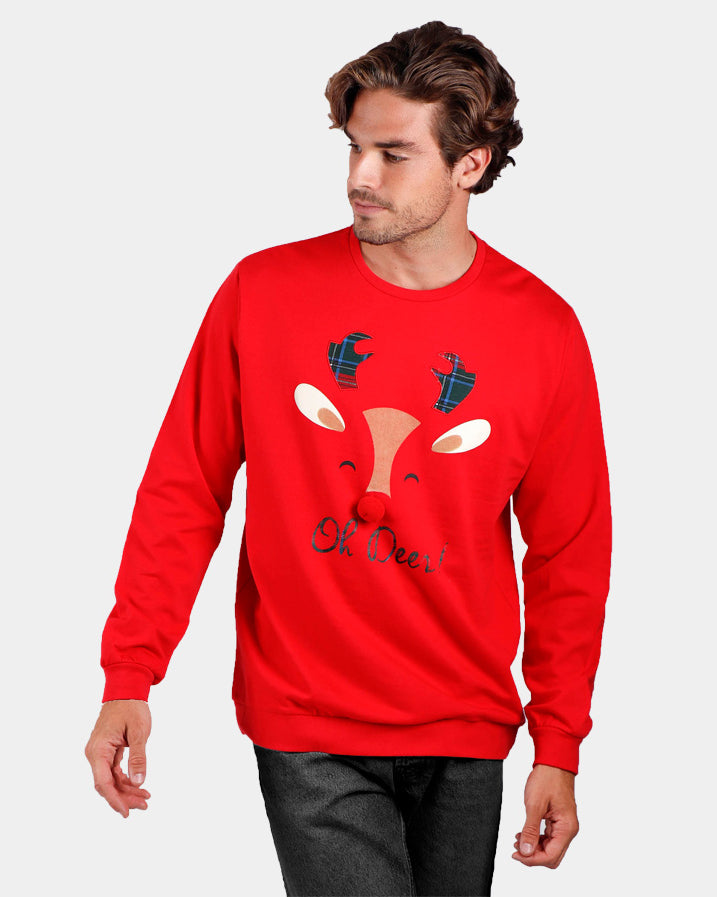 Mens Christmas Sweatshirt Oh Deer!