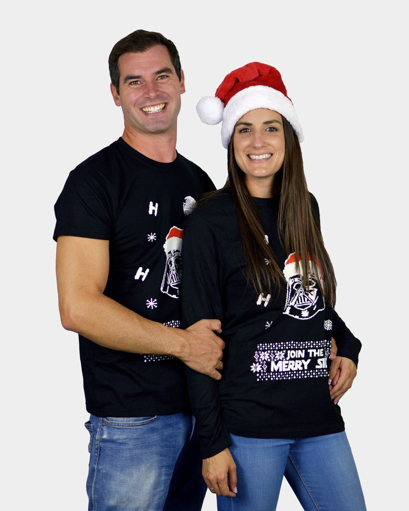 Mens and Womens Christmas T-Shirt Star Wars Darth Vader Couple
