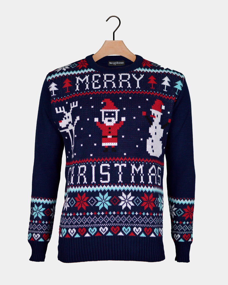 Navy Blue Merry Christmas Jumper
