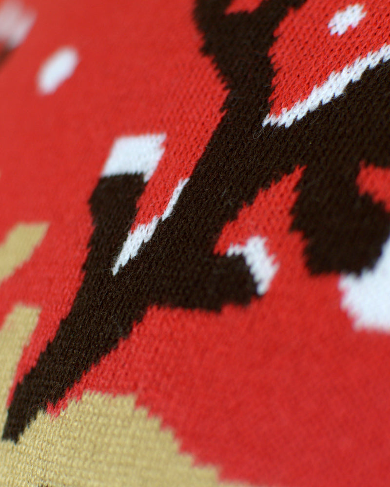 Organic Cotton Boys and Girls Christmas Jumper Reindeer with Scarf Detail