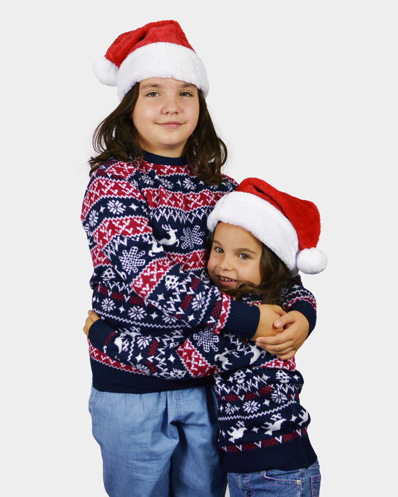 Red and Blue Strips Boys and Girls Christmas Jumper Kids