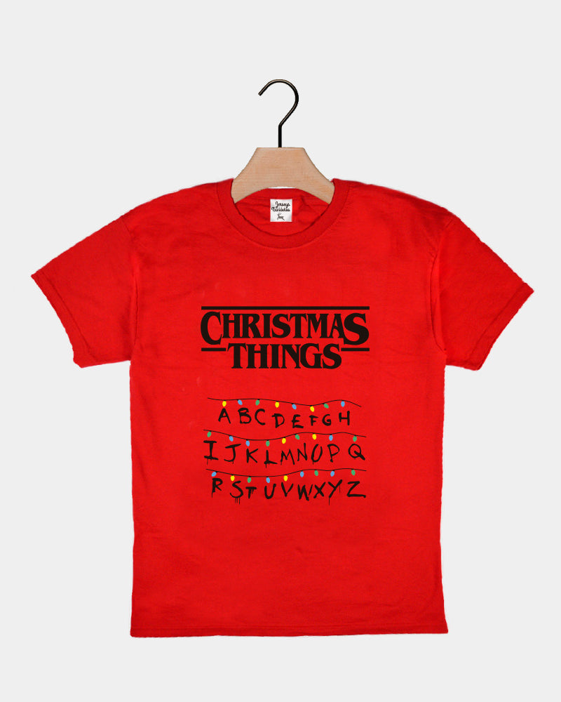 Red Boys and Girls Christmas T-Shirt Christmas Things