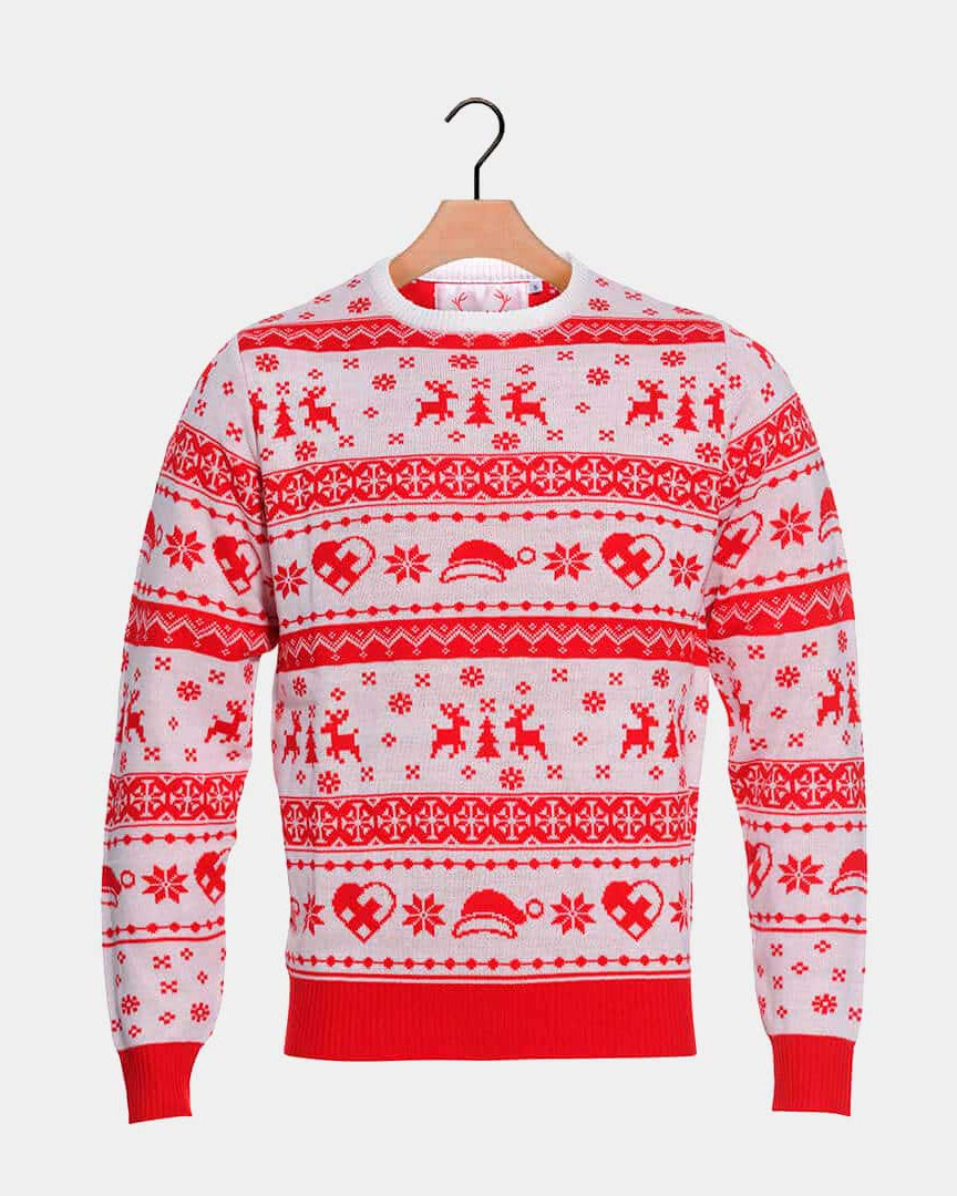 Red and White Strips Christmas Jumper