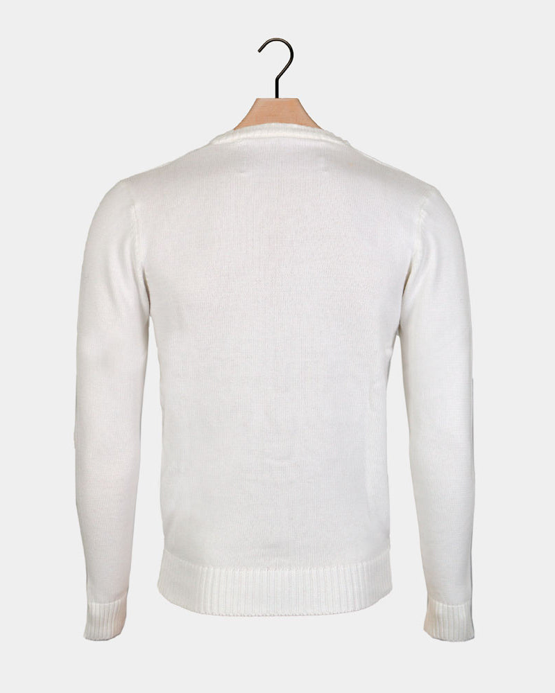 White 3D Family Christmas Jumper with Hairy Reindeer Back