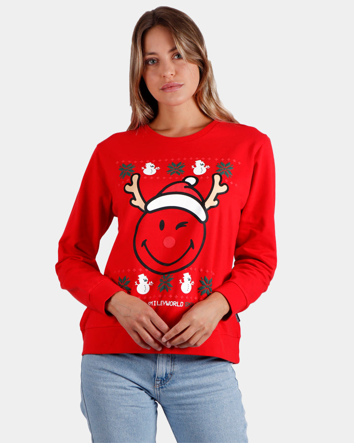 Womens Christmas Sweatshirt Smile