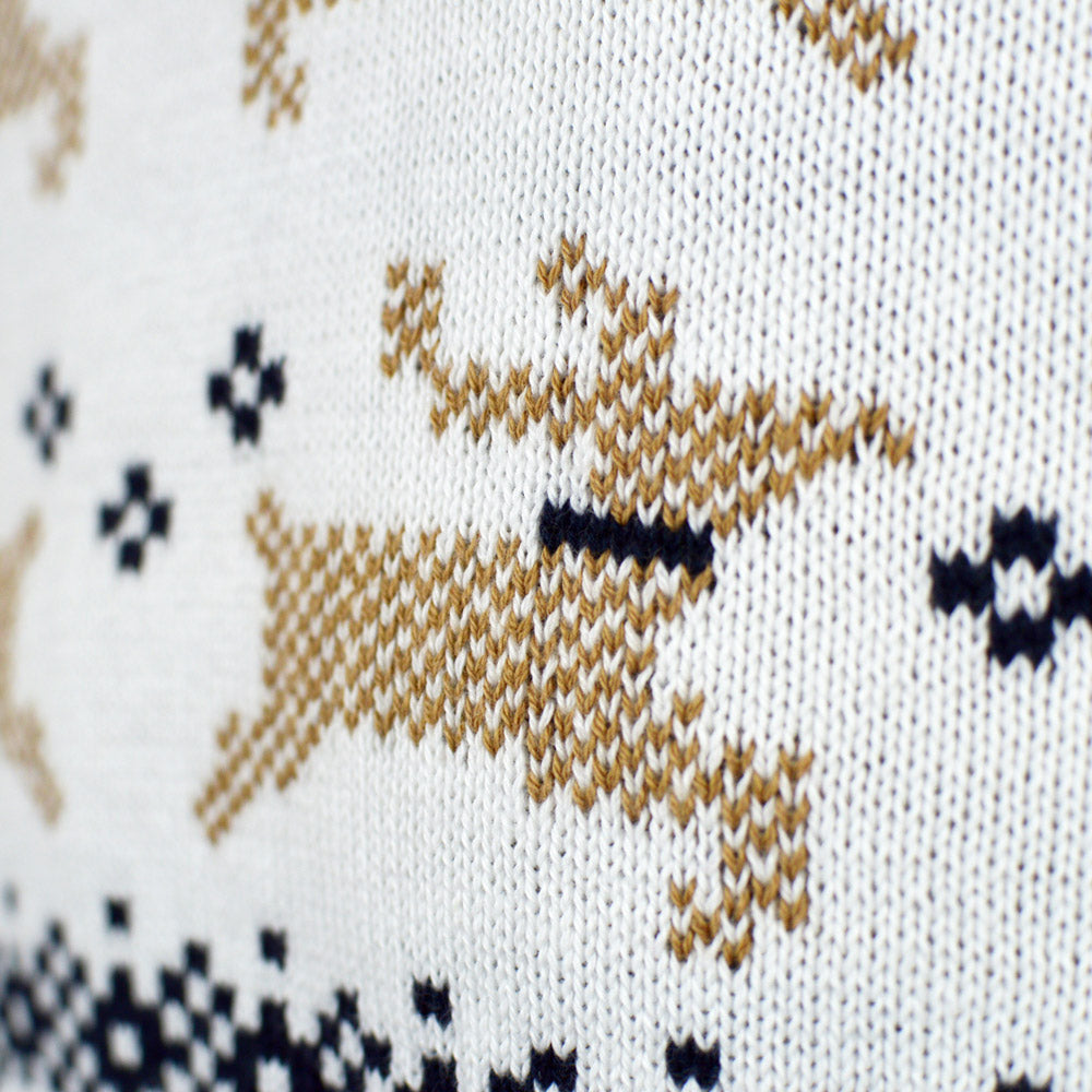 Alaska Classy White Christmas Jumper reindeers