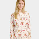 Beige Christmas Pyjama for Women Gingercookies Men 
