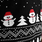 Black Christmas Jumper with Trees, Snowmen and Santa