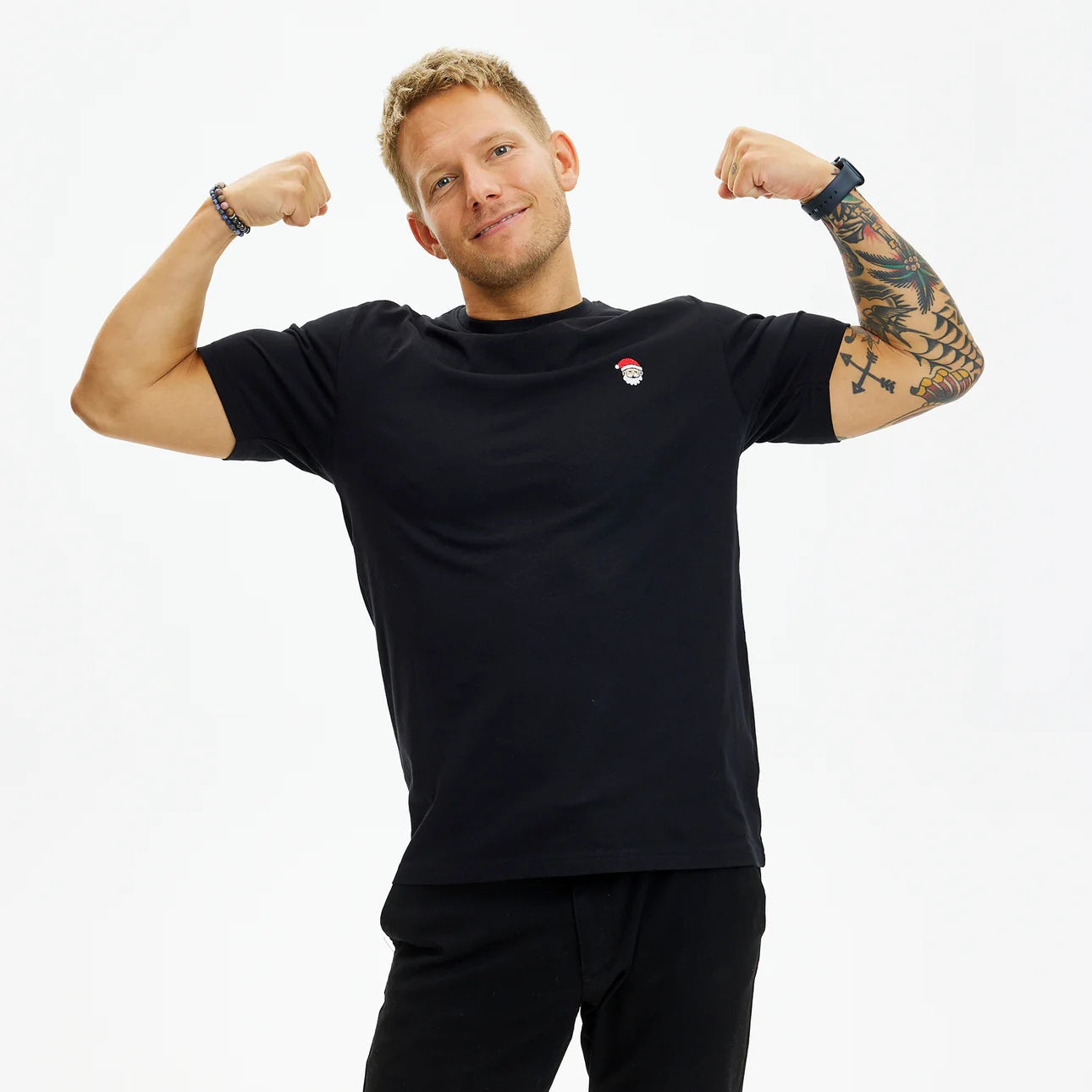 Black Men's Christmas T-Shirt Santa
