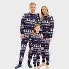 Blue Christmas Pyjama for Family with Snowmen and Hearts
