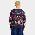 Blue Couples Cardigan Christmas Jumper with Polar Stars