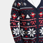 Blue Couples Cardigan Christmas Jumper Mens Polar Stars
