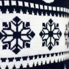 Blue Couple's Christmas Jumper with Reindeers and Snow detail