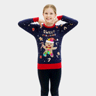 Blue LED light-up Girls Christmas Jumper Ginger Cookie
