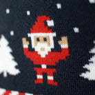 Blue Mens Cardigan Christmas Jumper with Polar Stars Santa
