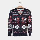 Cardigan Blue Couples Christmas Jumper with Polar Stars
