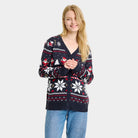 Cardigan Blue Womens Christmas with Polar Stars
