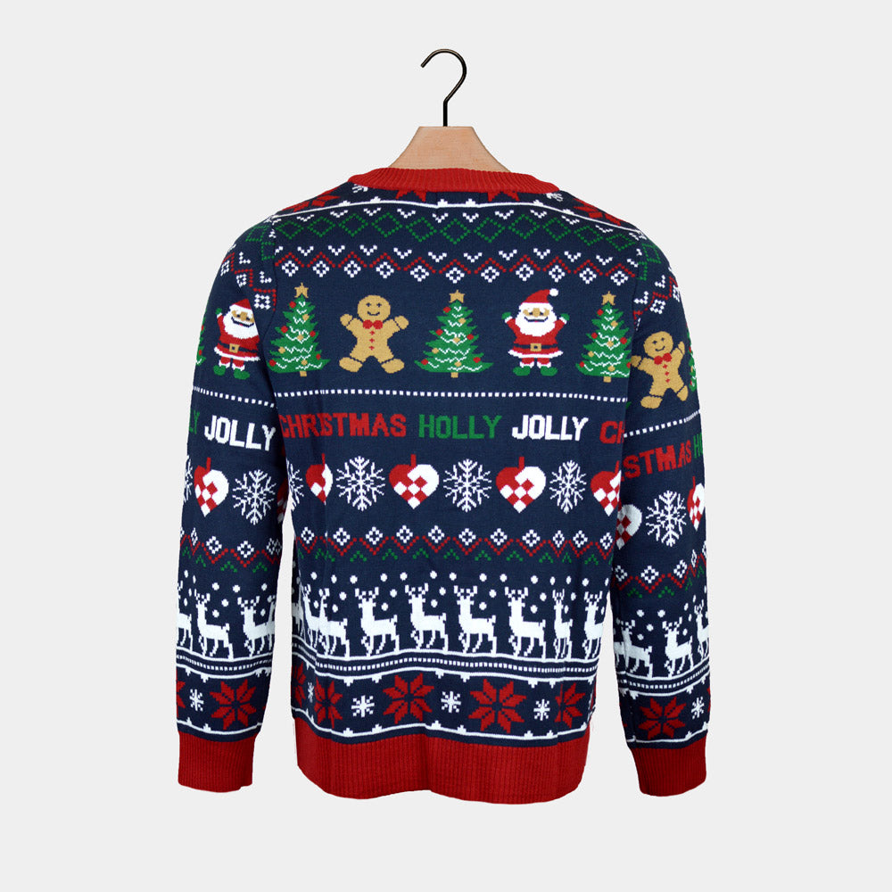Cardigan Womens Blue and Red Christmas Jumper
