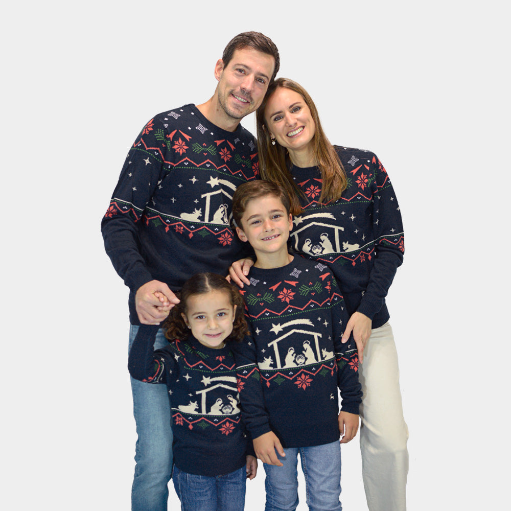 Childrens FamilyChristmas Jumper Nativity
