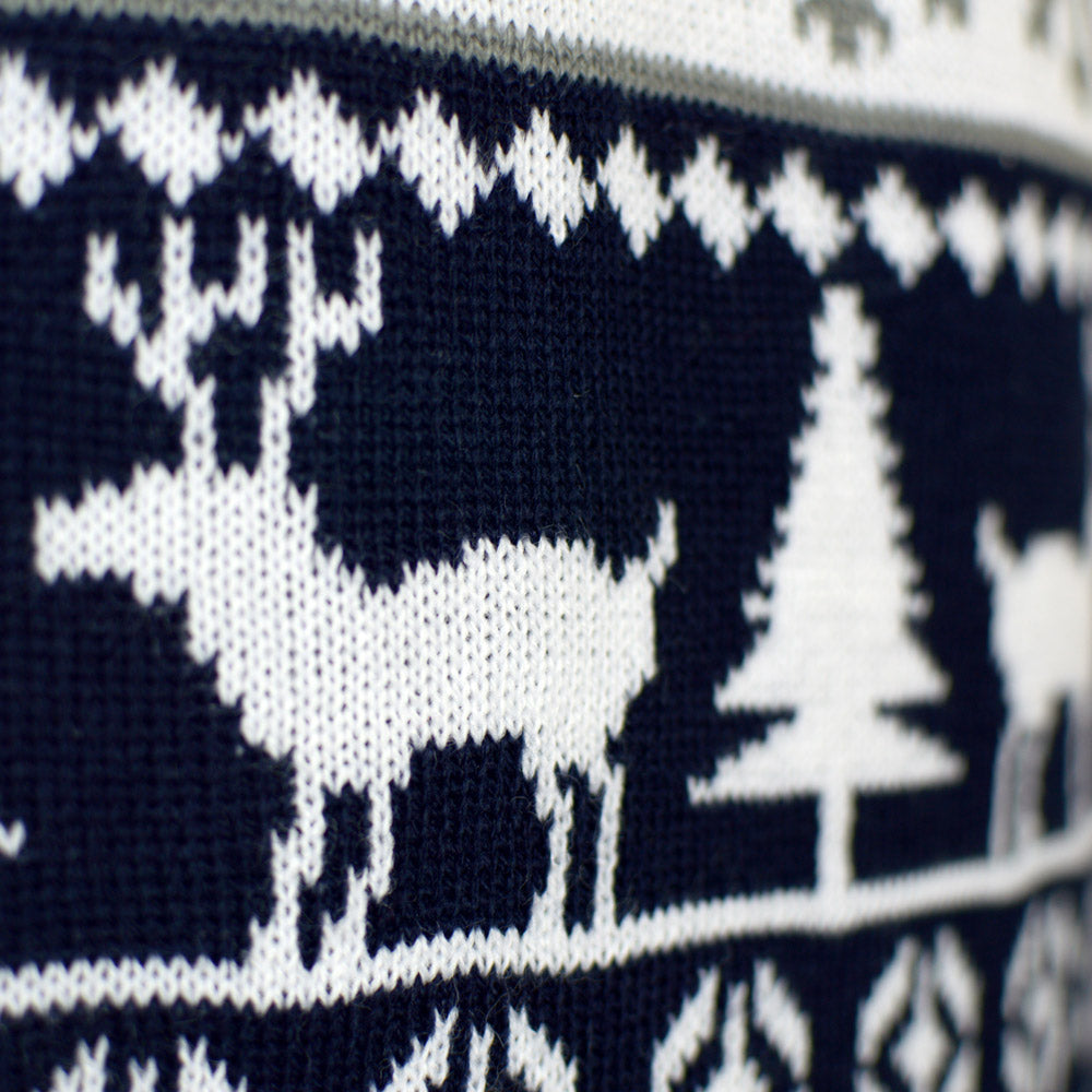 Christmas Jumper with Reindeers and Trees Strips Mens 