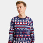 Santa, Reindeers and Hearts Christmas Pyjama for Men 
