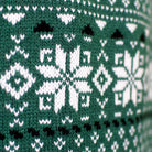 Classy Green and White Couple's Christmas Jumper detail