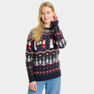 Couples Christmas Jumper Cheers Santa women