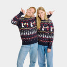 Couples Christmas Jumper Cheers Santa
