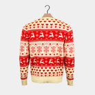 Couples Red & Beige Organic Cotton Christmas Jumper with Hearts
