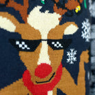 LED light-up Couple's Christmas Jumper Jingle Bells detail