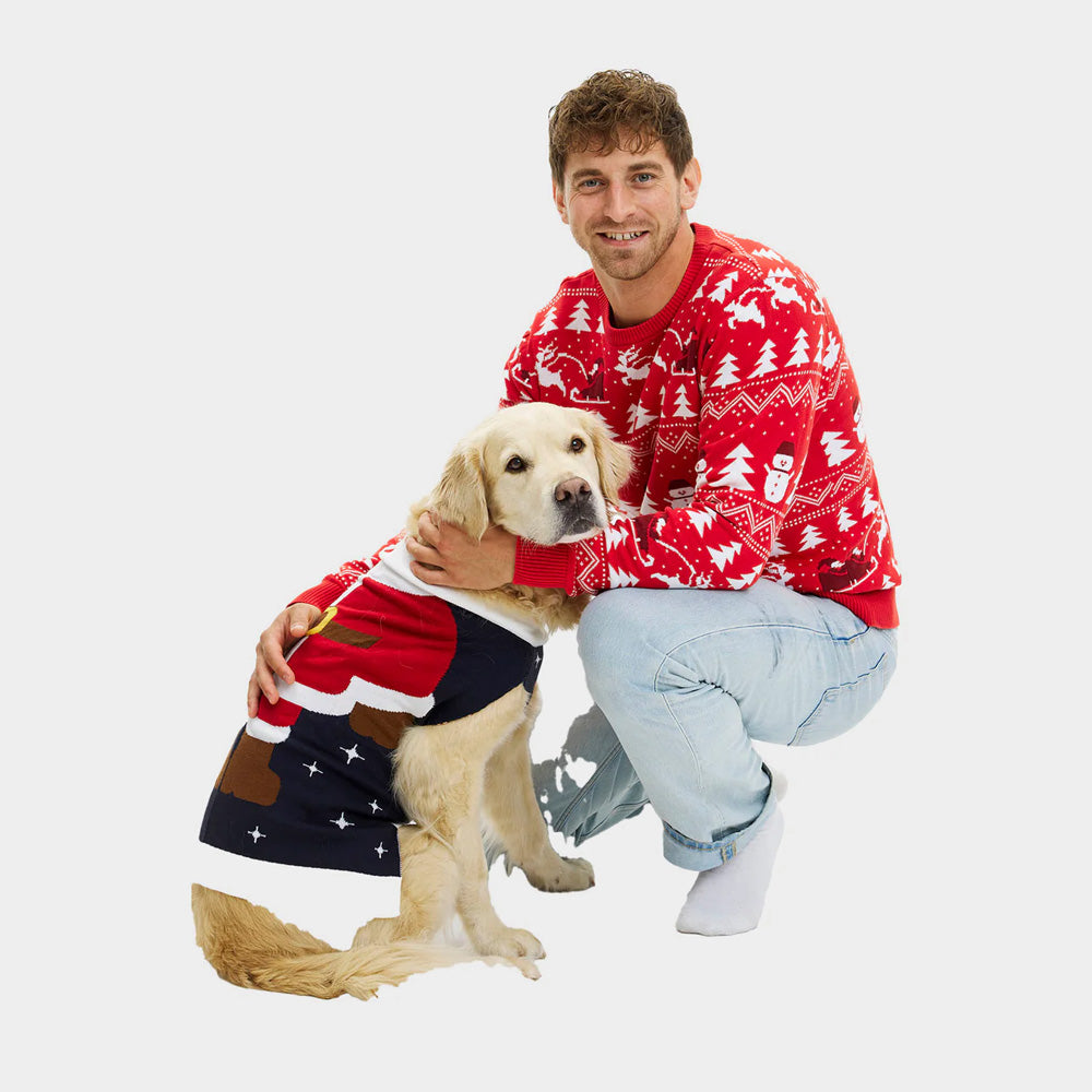 Dog Christmas Jumper Santa Suit Men