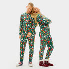 Green Christmas Pyjama for Women and Men Christmas motifs
