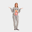 Grey Christmas Pyjama for Women with Rudolph the Reindeer
