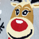 Grey Organic Cotton Christmas Jumper Womens Cute Reindeers
