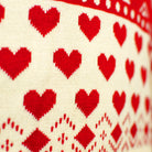 Red Beige Organic Cotton Mens Christmas Jumper Hearts
