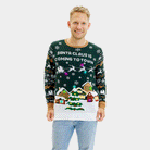 LED light-up Mens Christmas Jumper Santa is Coming to Town
