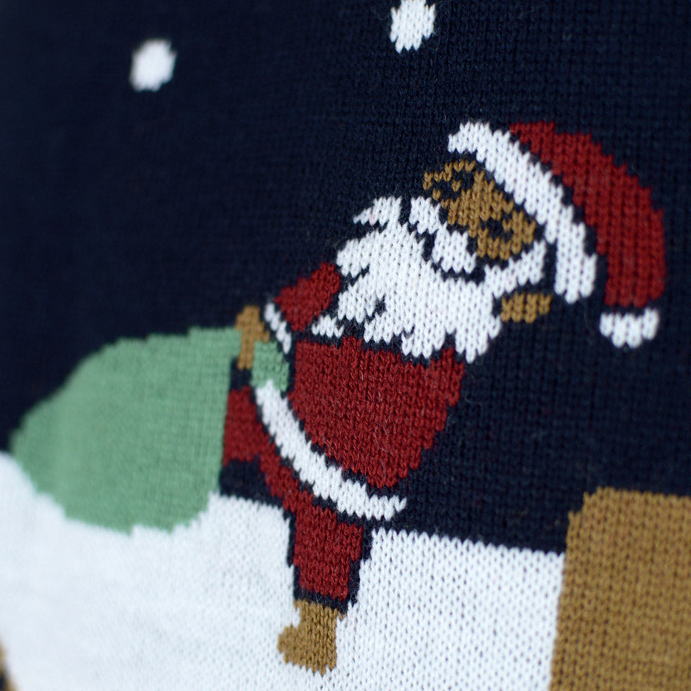 LED light-up Womens Blue Christmas Jumper Merry Christmas
