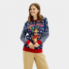 LED light-up Womens Jingle Bells Christmas Jumper 
