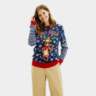 LED light-up Womens Couples Christmas Jumper Jingle Bells
