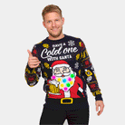 LED Light-Up Womens Mens Christmas Jumper Santa with Beer
