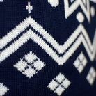 Mens Christmas Jumper Blue Reindeers and Nordic Stars
