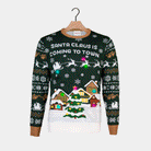 Mens Christmas Jumper Santa is Coming to Town LED light-up
