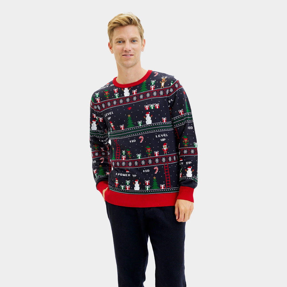 Mens Christmas Jumper Vintage Gaming
