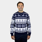 North Pole Mens Blue Womens Christmas Jumper
