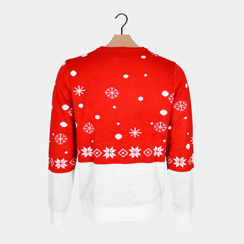 Reindeer Scarf Organic Cotton Men's Christmas Jumper 