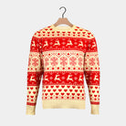 Mens Red & Beige Organic Cotton Christmas Jumper with Hearts
