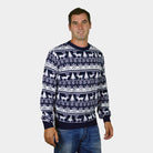 Womens Christmas Jumper mens Reindeers and Trees Strips
