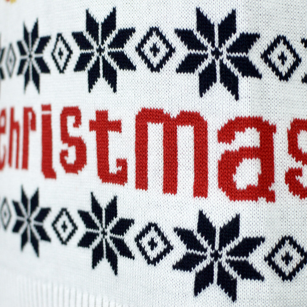 Organic Cotton Boys and Girls Christmas Jumper Santa Rudolph Blue 