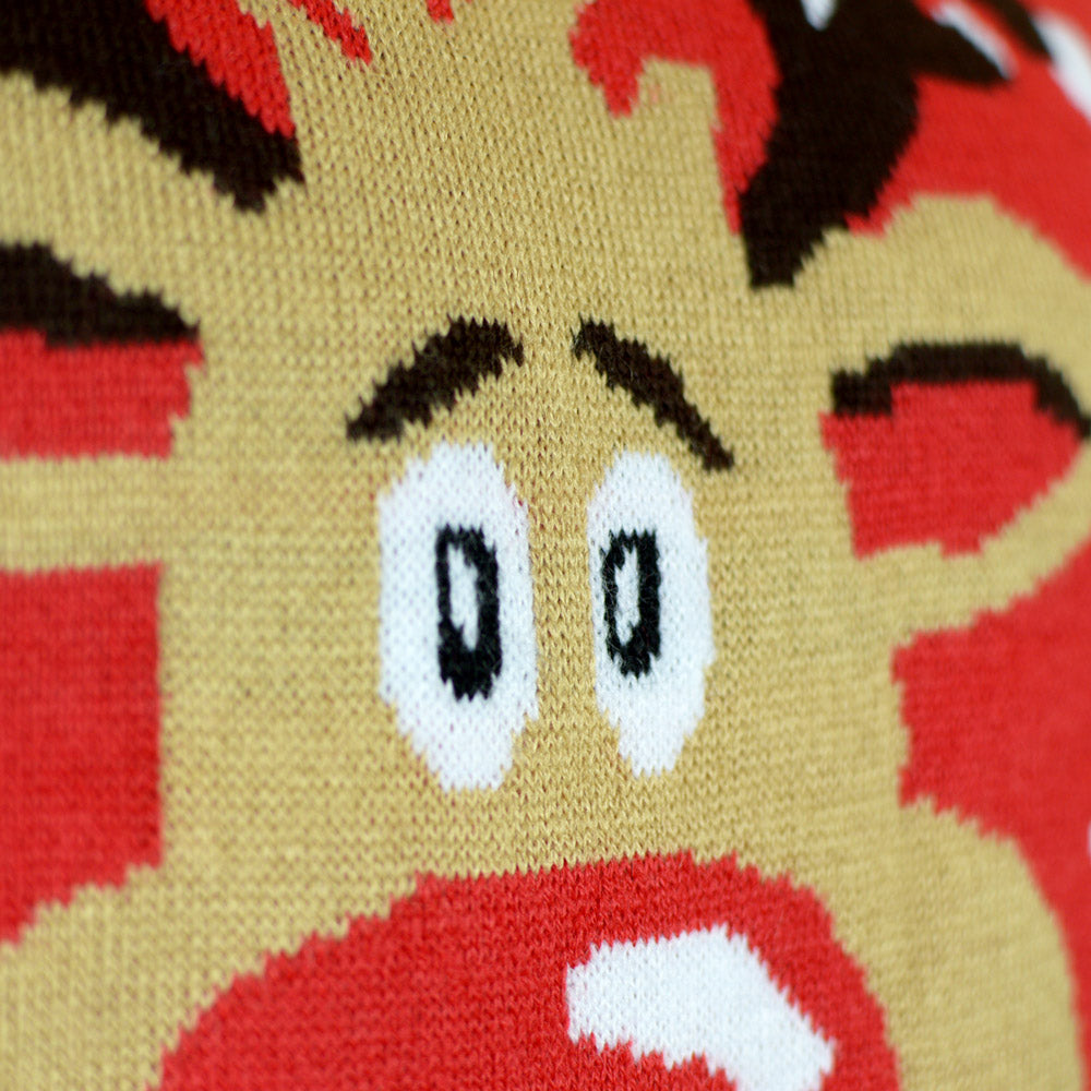 Organic Cotton Christmas Jumper Reindeer with Scarf Mens 